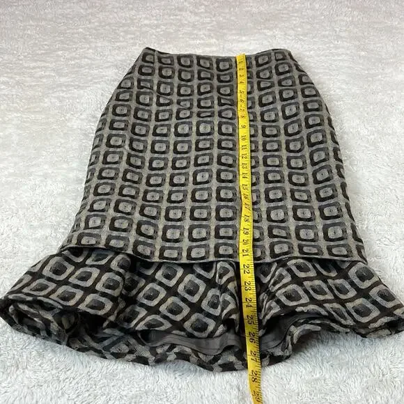 Casch by Gro Abrahamsson Geo print mermaid ruffle pencil skirt, 36 small - Picture 5 of 10